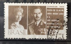 C 539 Selo Visita Graos Duques de Luxemburgo Monarquia 1965 Circulado 3