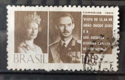 C 539 Selo Visita Graos Duques de Luxemburgo Monarquia 1965 Circulado 4