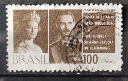 C 539 Selo Visita Graos Duques de Luxemburgo Monarquia 1965 Circulado 5