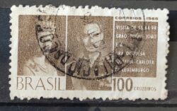 C 539 Selo Visita Graos Duques de Luxemburgo Monarquia 1965 Circulado 7