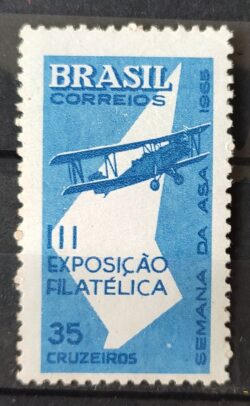 C 540 Selo Semana da Asa Exposicao Filatelica Aviao Aviacao 1965 MH 1