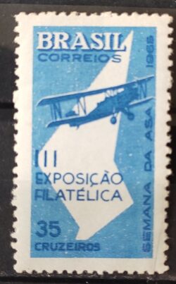 C 540 Selo Semana da Asa Exposicao Filatelica Aviao Aviacao 1965 MH 2