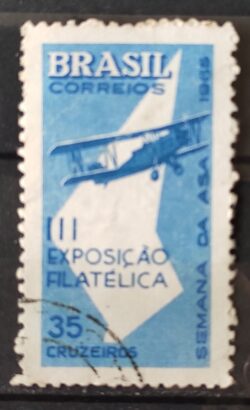 C 540 Selo Semana da Asa Exposicao Filatelica Aviao Aviacao 1965 Circulado 1