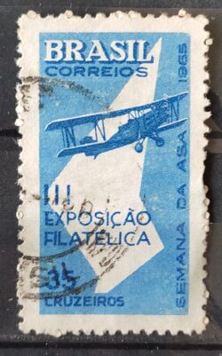 C 540 Selo Semana da Asa Exposicao Filatelica Aviao Aviacao 1965 Circulado 3