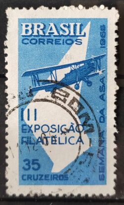 C 540 Selo Semana da Asa Exposicao Filatelica Aviao Aviacao 1965 Circulado 5