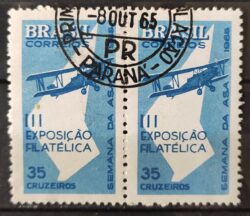 C 540 Selo Semana da Asa Exposicao Filatelica Aviao Aviacao 1965 Circulado 6