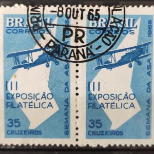 C 540 Selo Semana da Asa Exposicao Filatelica Aviao Aviacao 1965 Circulado 6