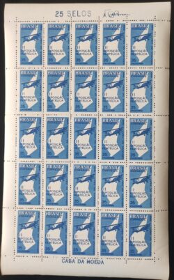 C 540 Selo Semana da Asa Exposicao Filatelica Aviao Aviacao 1965 Folha