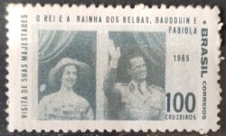 C 542 Selo Rei e Rainha da Belgica Baudouin e Fabiola Monarquia 1965 MH 1