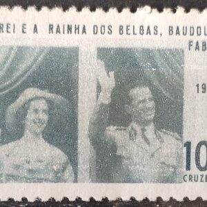 C 542 Selo Rei e Rainha da Belgica Baudouin e Fabiola Monarquia 1965 MH 1