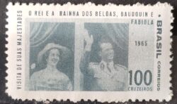 C 542 Selo Rei e Rainha da Belgica Baudouin e Fabiola Monarquia 1965