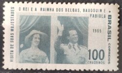 C 542 Selo Rei e Rainha da Belgica Baudouin e Fabiola Monarquia 1965 MH 2