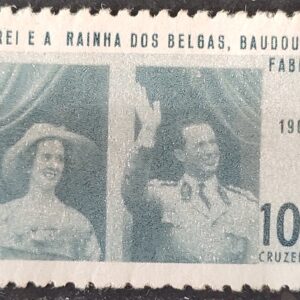 C 542 Selo Rei e Rainha da Belgica Baudouin e Fabiola Monarquia 1965 MH 2