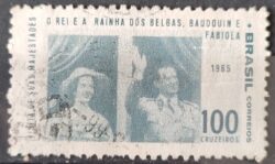 C 542 Selo Rei e Rainha da Belgica Baudouin e Fabiola Monarquia 1965 Circulado 1