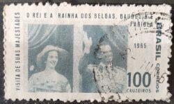 C 542 Selo Rei e Rainha da Belgica Baudouin e Fabiola Monarquia 1965 Circulado 2