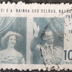 C 542 Selo Rei e Rainha da Belgica Baudouin e Fabiola Monarquia 1965 Circulado 2