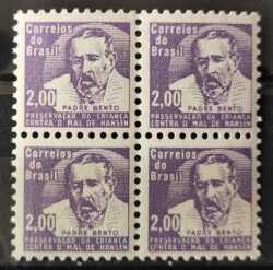 C 543 Selo Campanha Contra o Mal de Hansen Hanseniase Padre Bento Religiao Saude H11 1965 Quadra