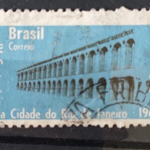 C 544 Selo 4 Centenario do Rio de Janeiro Arcos da Lapa 1965 Circulado 3