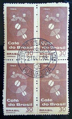 C 545 Selo Propaganda do Cafe do Brasil Bebida 1965 Quadra CPD Guanabara