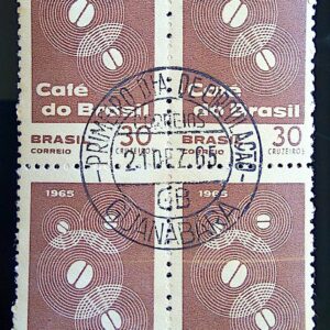 C 545 Selo Propaganda do Cafe do Brasil Bebida 1965 Quadra CPD Guanabara