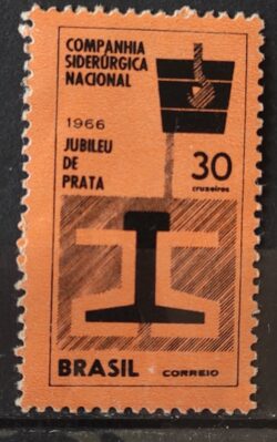 C 547 Selo Aniversario da Companhia Siderurgica Nacional Economia 1966