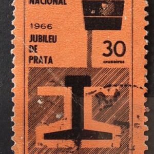C 547 Selo Aniversario da Companhia Siderurgica Nacional Economia 1966 Circulado 1