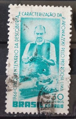 C 548 Selo Descobrimento do Tifo Professor Rocha Lima Saude 1966 Circulado 4