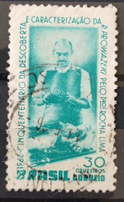 C 548 Selo Descobrimento do Tifo Professor Rocha Lima Saude 1966 Circulado 6