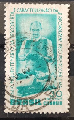 C 548 Selo Descobrimento do Tifo Professor Rocha Lima Saude 1966 Circulado 7