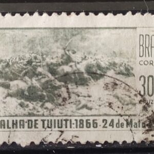 C 549 Selo Centenario da Batalha de Tuiuti Cavalo Militar 1966 Circulado 1