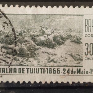 C 549 Selo Centenario da Batalha de Tuiuti Cavalo Militar 1966 Circulado 2