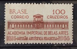 C 552 Selo Sesquicentenario da Missao Artistica Francesa Franca Belas Artes 1966 1