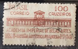 C 552 Selo Sesquicentenario da Missao Artistica Francesa Franca Belas Artes 1966 Circulado 1