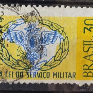 C 553 Selo Nova Lei do Servico Militar 1966 Circulado 1