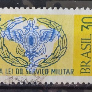 C 553 Selo Nova Lei do Servico Militar 1966 Circulado 5