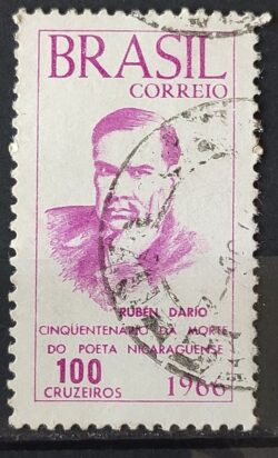 C 554 Selo Poeta Rubem Dario Nicaragua Literatura 1966 Circulado 1