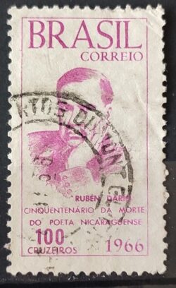 C 554 Selo Poeta Rubem Dario Nicaragua Literatura 1966 Circulado 2