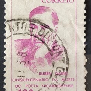 C 554 Selo Poeta Rubem Dario Nicaragua Literatura 1966 Circulado 2