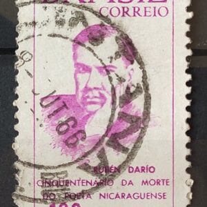 C 554 Selo Poeta Rubem Dario Nicaragua Literatura 1966 Circulado 3