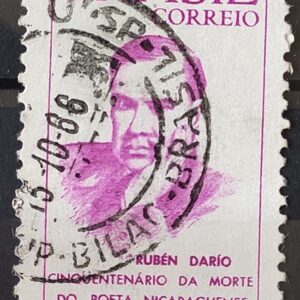 C 554 Selo Poeta Rubem Dario Nicaragua Literatura 1966 Circulado 4