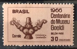 C 555 Selo Centenario Museu Emilio Goeldi Belem Arte 1966 1