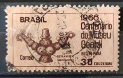 C 555 Selo Centenario Museu Emilio Goeldi Belem Arte 1966 Circulado 2