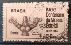 C 555 Selo Centenario Museu Emilio Goeldi Belem Arte 1966 Circulado 4