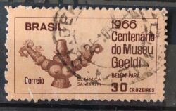 C 555 Selo Centenario Museu Emilio Goeldi Belem Arte 1966 Circulado 5