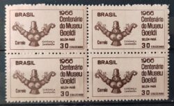 C 555 Selo Centenario Museu Emilio Goeldi Belem Arte 1966 Quadra