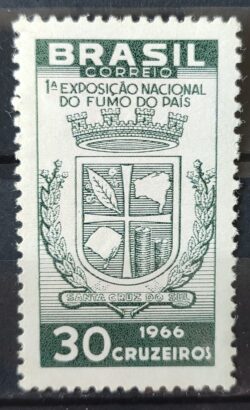 C 556 Selo Exposicao Nacional do Fumo Santa Cruz do Sul Brasao 1966 1