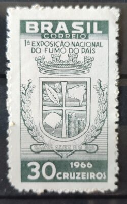 C 556 Selo Exposicao Nacional do Fumo Santa Cruz do Sul Brasao 1966 2