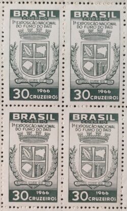 C 556 Selo Exposicao Nacional do Fumo Santa Cruz do Sul Brasao 1966 Quadra
