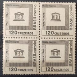 C 557 Selo 20 Anos da Unesco Onu 1966 Quadra