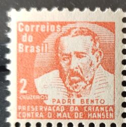 C 559 Selo Campanha Contra o Mal de Hansen Hanseniase Padre Bento Religiao Saude H12 1966